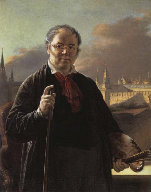 Vasily Tropinin Self-Portrait by a Window with a View on the Kremlin